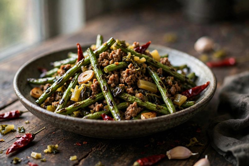 Photo of Long Beans with Minced Pork, a dinner recipe from FluentFuel