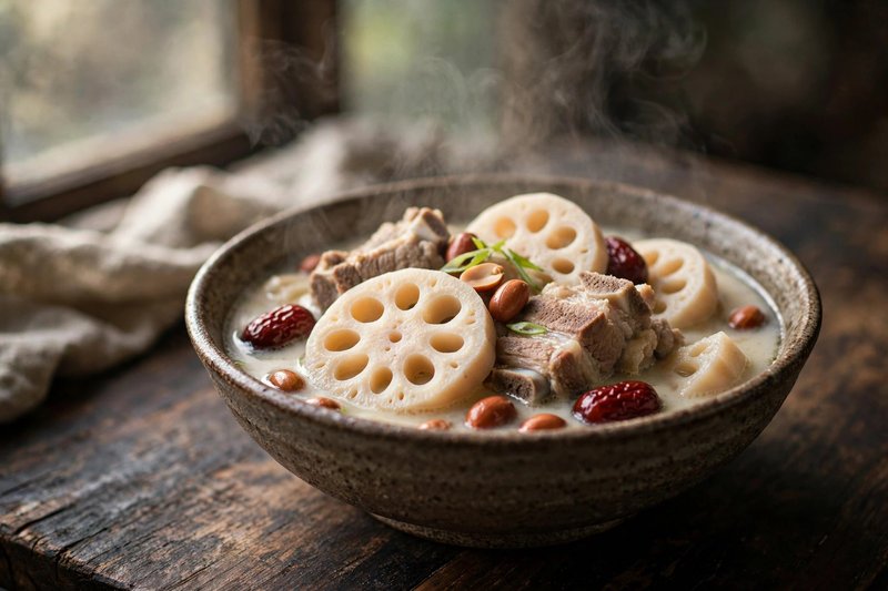 Photo of Lotus Root and Pork Soup, a dinner recipe from FluentFuel