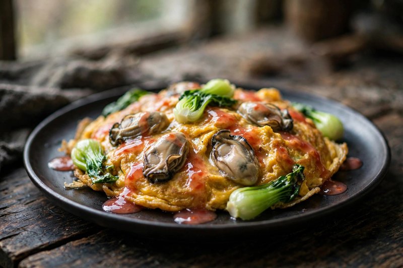 Photo of Taiwanese Oyster Omelet, a snack recipe from FluentFuel