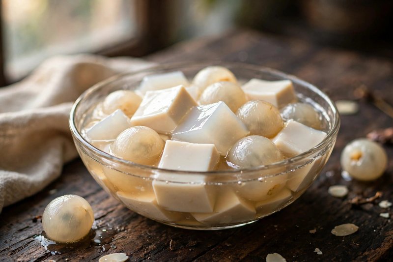 Photo of Almond Tofu, a snack recipe from FluentFuel