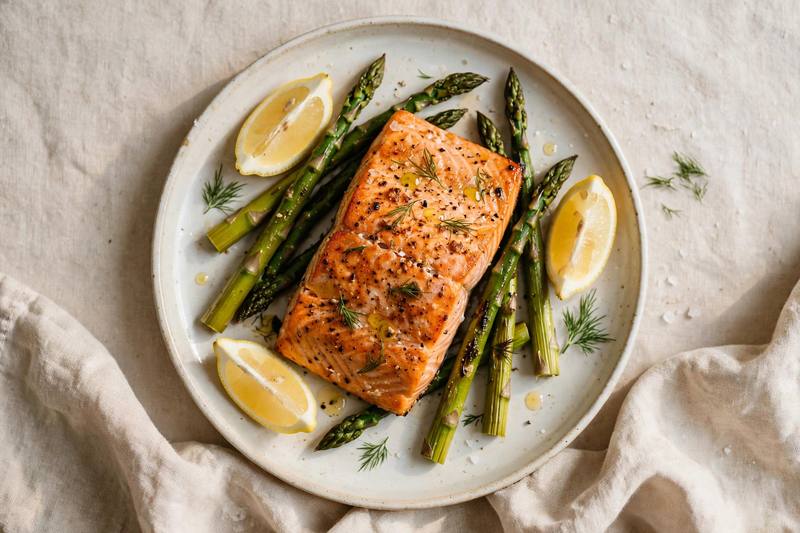 Photo of Salmon & Asparagus, a dinner recipe from FluentFuel
