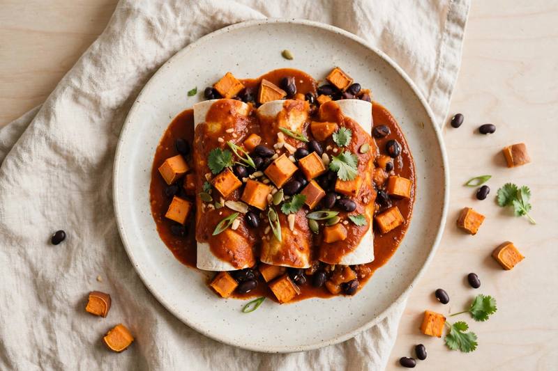 Photo of Sweet Potato Black Bean Enchiladas, a dinner recipe from FluentFuel