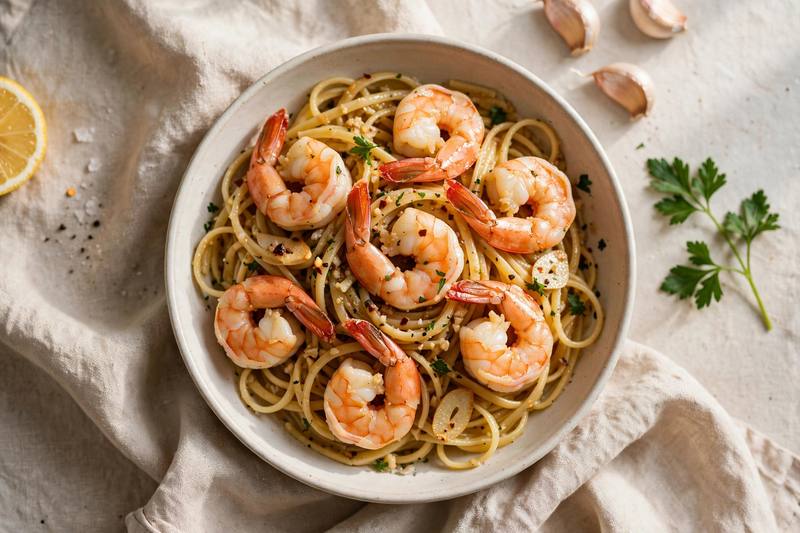 Photo of Garlic Butter Shrimp Pasta, a dinner recipe from FluentFuel