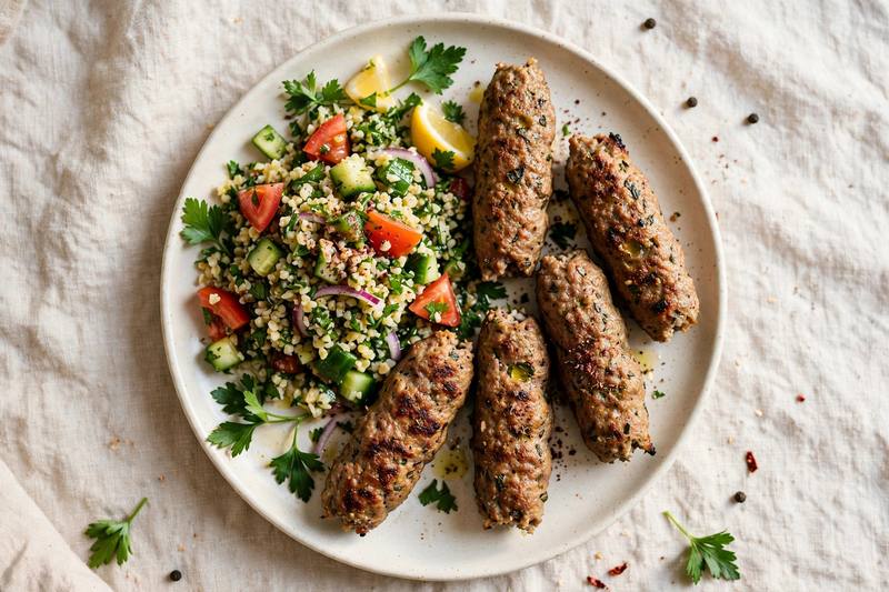 Photo of Lamb Kofta with Tabbouleh, a dinner recipe from FluentFuel