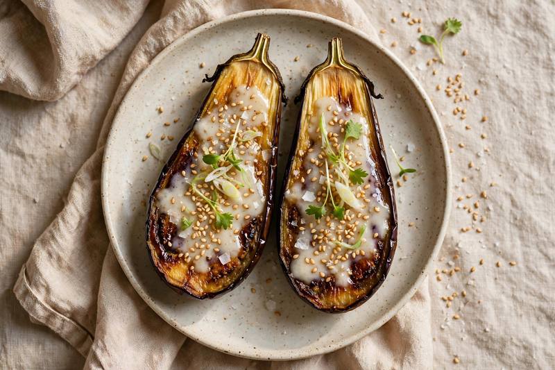 Photo of Miso Glazed Eggplant, a dinner recipe from FluentFuel