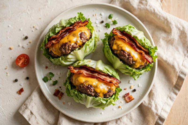 Photo of Bunless Bacon Cheeseburgers, a dinner recipe from FluentFuel