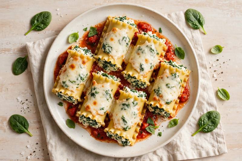 Photo of Lasagna Roll-Ups with Spinach, a dinner recipe from FluentFuel