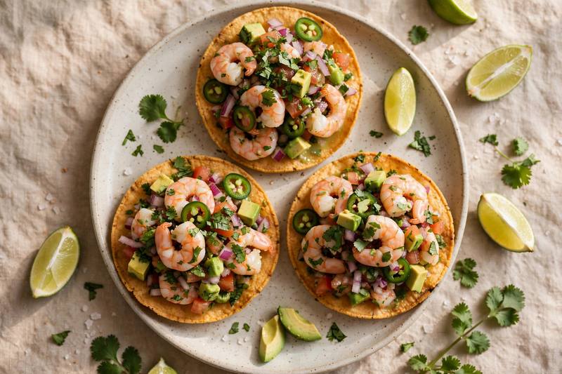 Photo of Shrimp Ceviche Tostadas, a dinner recipe from FluentFuel