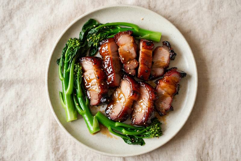 Photo of Char Siu Pork with Gai Lan, a dinner recipe from FluentFuel