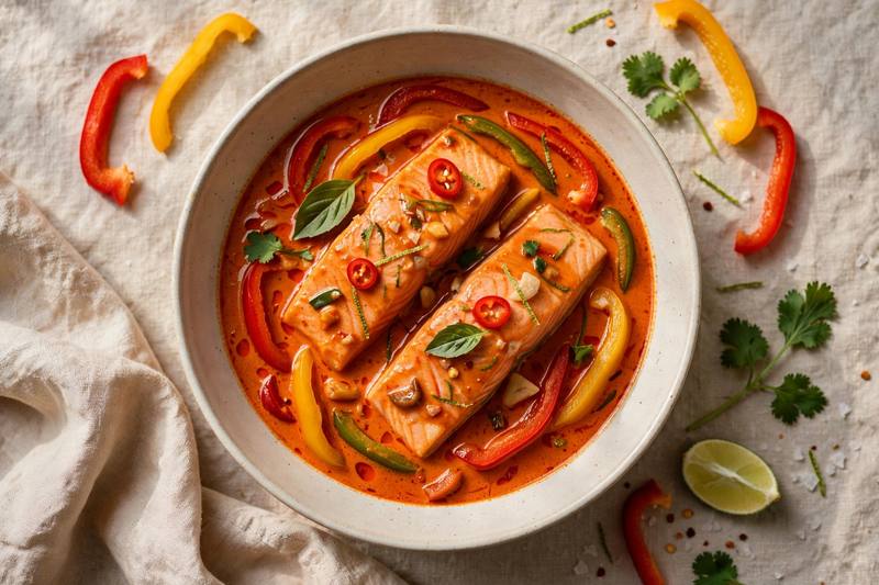 Photo of Thai Red Curry Salmon, a dinner recipe from FluentFuel