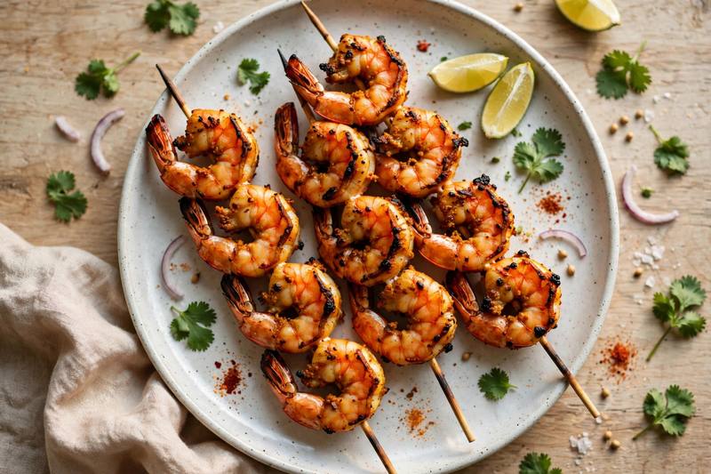 Photo of Tandoori Shrimp Skewers, a dinner recipe from FluentFuel