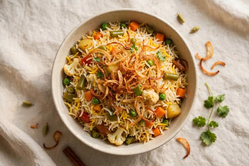 Photo of Vegetable Biryani, a dinner recipe from FluentFuel