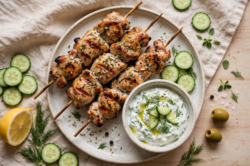 Photo of Chicken Souvlaki with Tzatziki, a dinner recipe from FluentFuel