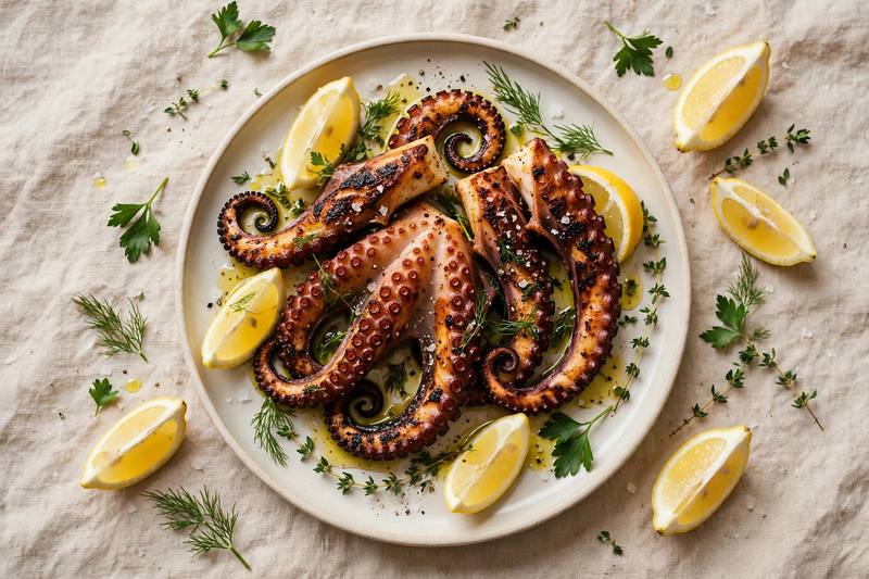 Photo of Charred Octopus with Lemon & Herbs, a dinner recipe from FluentFuel