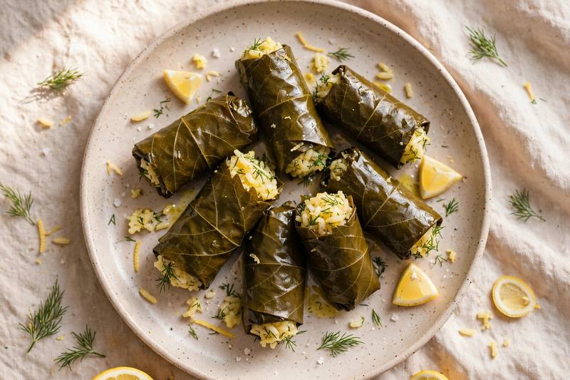 Photo of Dolmas with Lemon Rice, a dinner recipe from FluentFuel