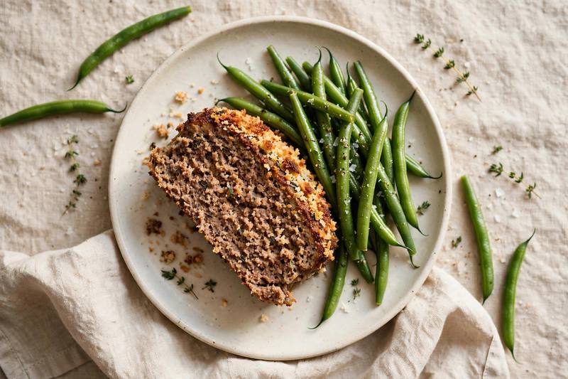 Photo of Classic Meatloaf with Green Beans, a dinner recipe from FluentFuel