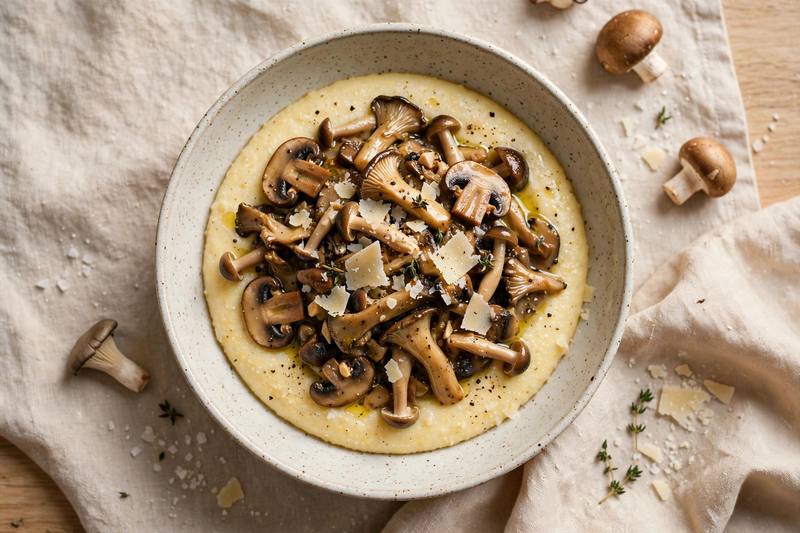 Photo of Creamy Polenta with Mushroom Ragout, a dinner recipe from FluentFuel