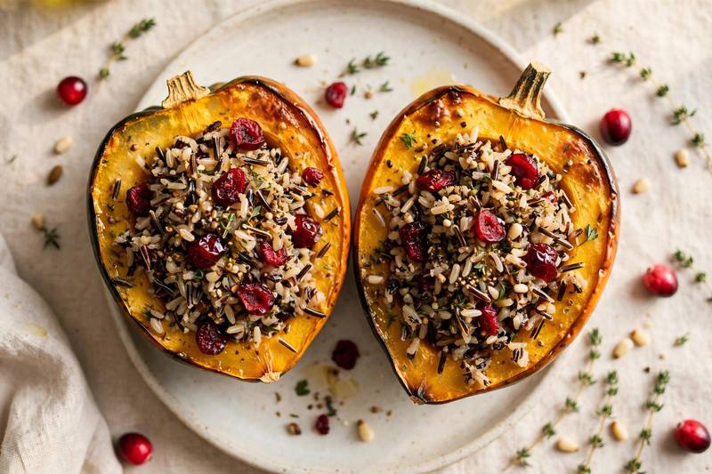 Photo of Stuffed Acorn Squash, a dinner recipe from FluentFuel