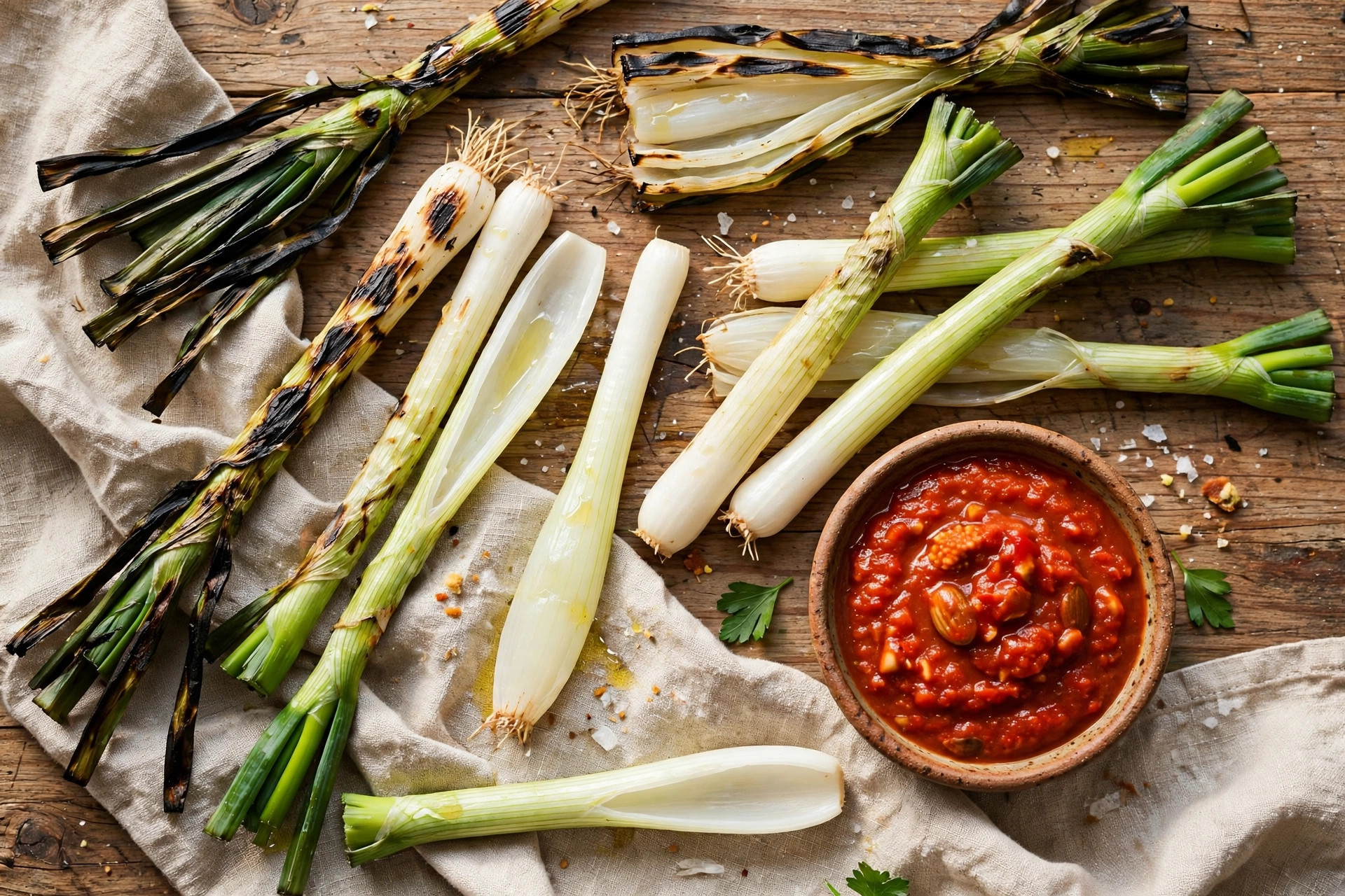 Photo of Calçots amb Romesco, a snack recipe from FluentFuel