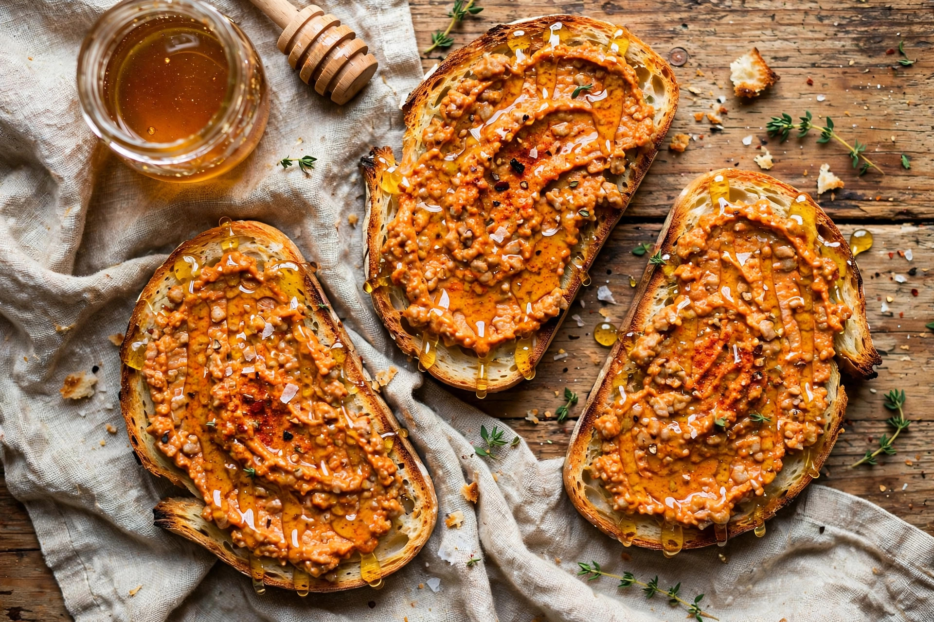 Photo of Sobrasada Tostada con Miel, a snack recipe from FluentFuel