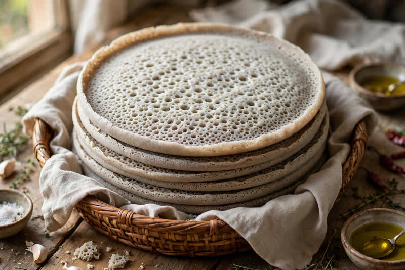 Photo of Injera, a lunch recipe from FluentFuel