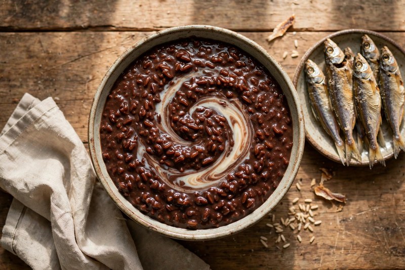 Photo of Champorado with Salted Milk, a breakfast recipe from FluentFuel