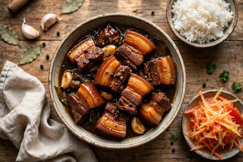 Photo of Slow-Braised Pork Adobo, a dinner recipe from FluentFuel