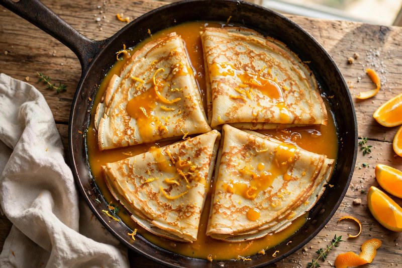 Photo of Crêpes Suzette, a snack recipe from FluentFuel
