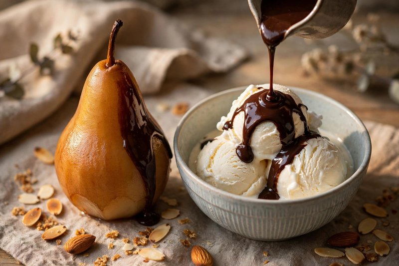 Photo of Poire Belle-Hélène, a snack recipe from FluentFuel