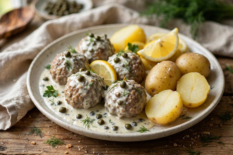 Photo of Königsberger Klopse — Meatballs in Caper Sauce, a dinner recipe from FluentFuel