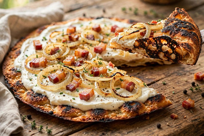 Photo of Flammkuchen — Alsatian Tarte Flambée, a dinner recipe from FluentFuel