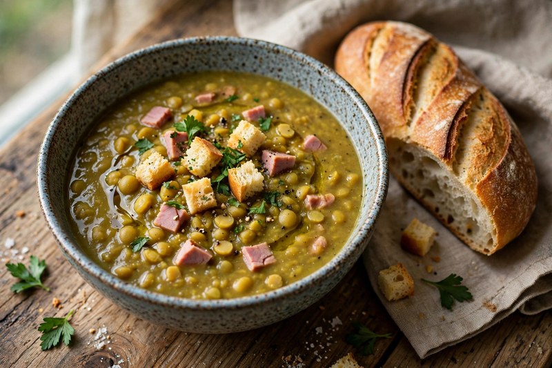 Photo of Erbsensuppe — Split Pea Soup, a lunch recipe from FluentFuel