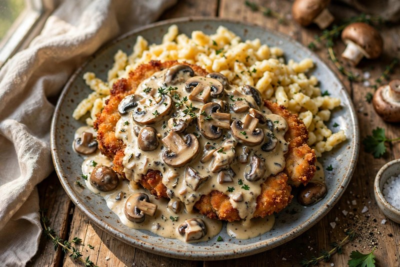Photo of Jägerschnitzel — Hunter’s Schnitzel, a dinner recipe from FluentFuel