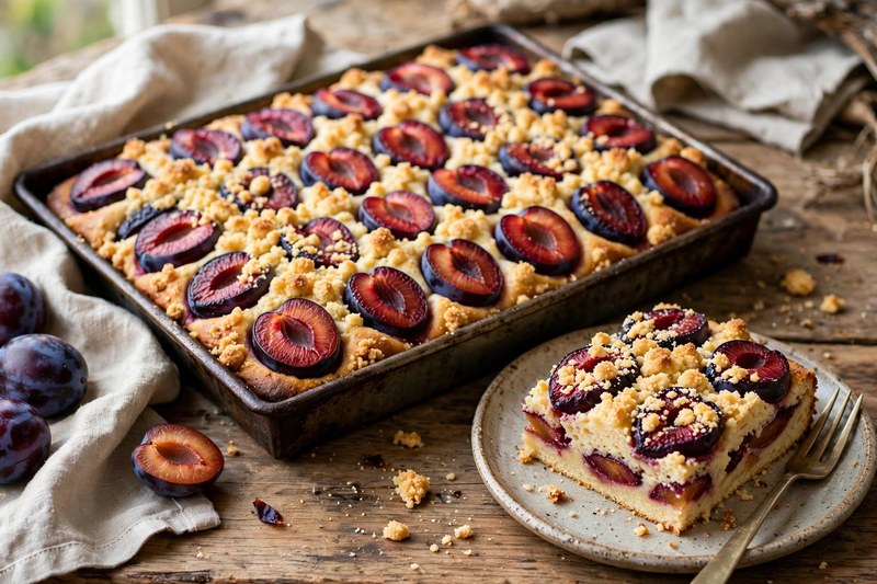 Photo of Zwetschgenkuchen — Plum Cake, a snack recipe from FluentFuel