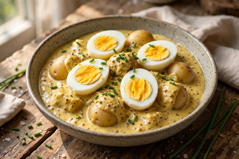 Photo of Senfeier — Eggs in Mustard Sauce, a dinner recipe from FluentFuel