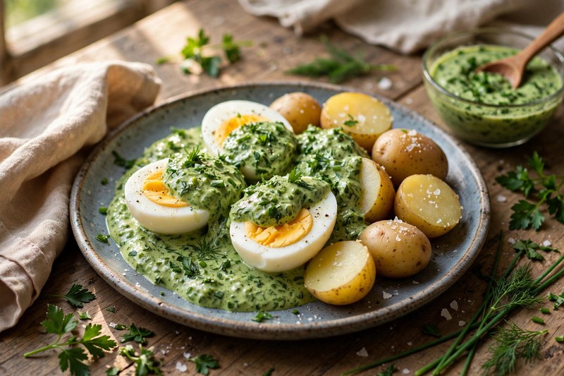 Photo of Frankfurter Grüne Soße mit Eiern, a dinner recipe from FluentFuel