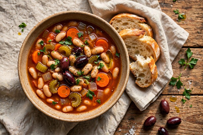 Photo of Fasolada (White Bean Soup), a lunch recipe from FluentFuel