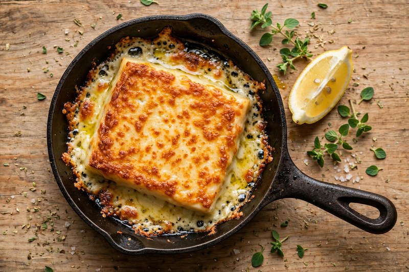 Photo of Saganaki (Seared Cheese), a snack recipe from FluentFuel