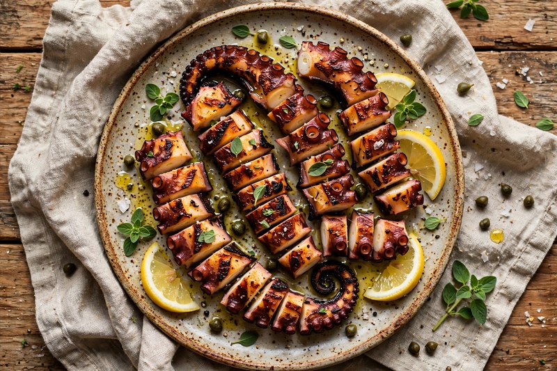 Photo of Htapodi sti Skhara (Grilled Octopus), a dinner recipe from FluentFuel