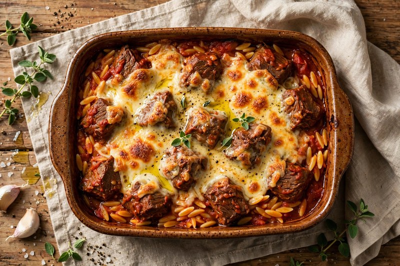 Photo of Youvetsi (Beef and Orzo Bake), a dinner recipe from FluentFuel