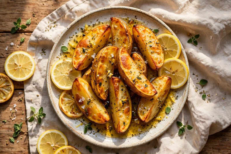 Photo of Patates Lemonates (Lemon Roast Potatoes), a lunch recipe from FluentFuel