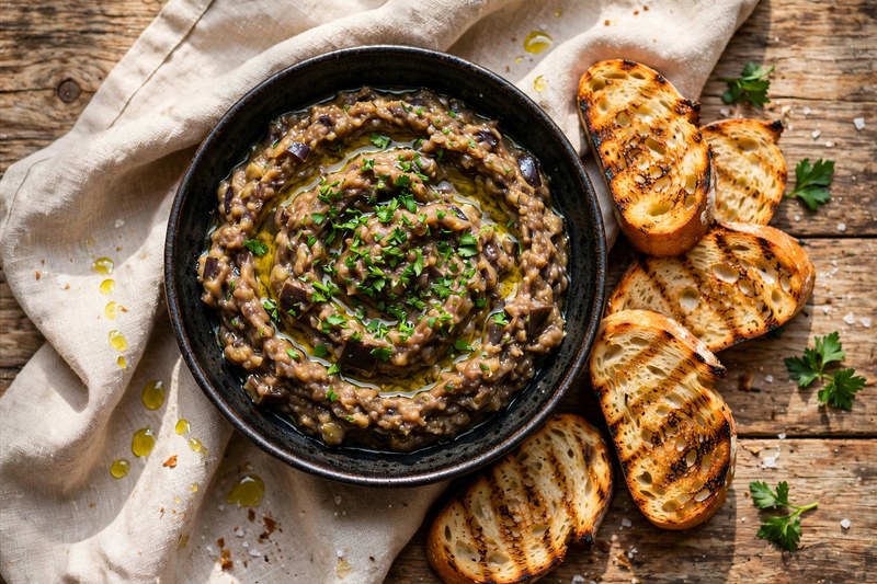 Photo of Melitzanosalata (Smoky Eggplant Dip), a snack recipe from FluentFuel