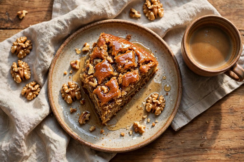 Photo of Karidopita (Walnut Cake in Syrup), a snack recipe from FluentFuel