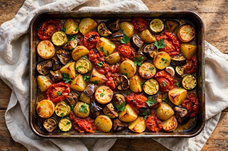 Photo of Briam (Roasted Summer Vegetables), a dinner recipe from FluentFuel