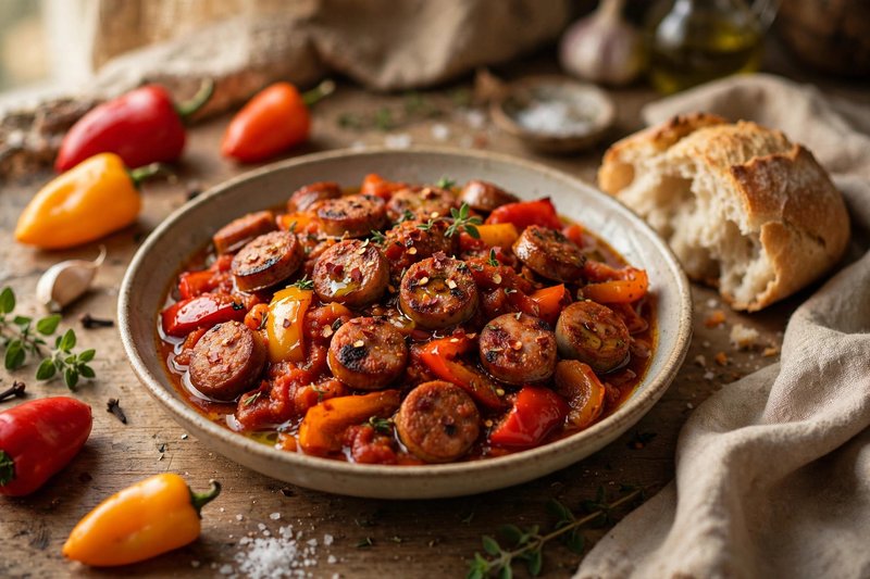 Photo of Spetsofai, a dinner recipe from FluentFuel