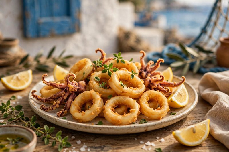 Photo of Kalamarakia Tiganita, a snack recipe from FluentFuel