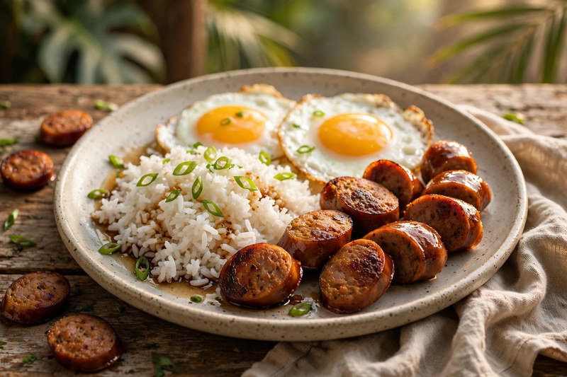 Photo of Portuguese Sausage Breakfast Plate, a breakfast recipe from FluentFuel