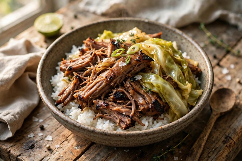 Photo of Kalua Pig and Cabbage, a lunch recipe from FluentFuel