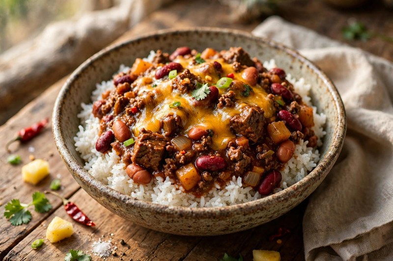 Photo of Chili and Rice, a dinner recipe from FluentFuel