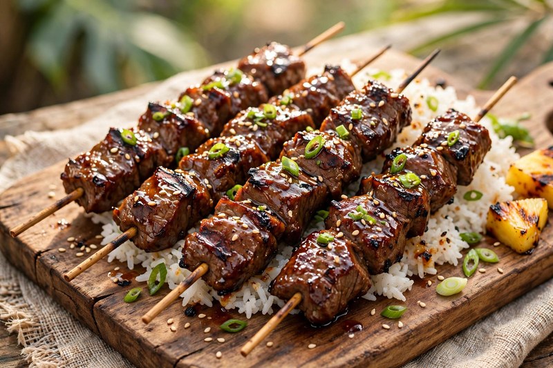 Photo of Teriyaki Beef Skewers, a dinner recipe from FluentFuel